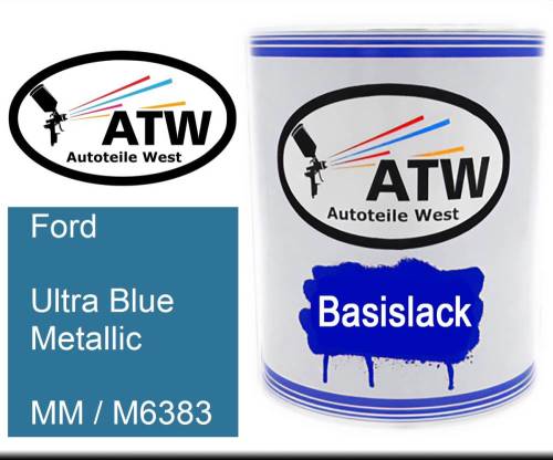 Ford, Ultra Blue Metallic, MM / M6383: 1L Lackdose, von ATW Autoteile West.